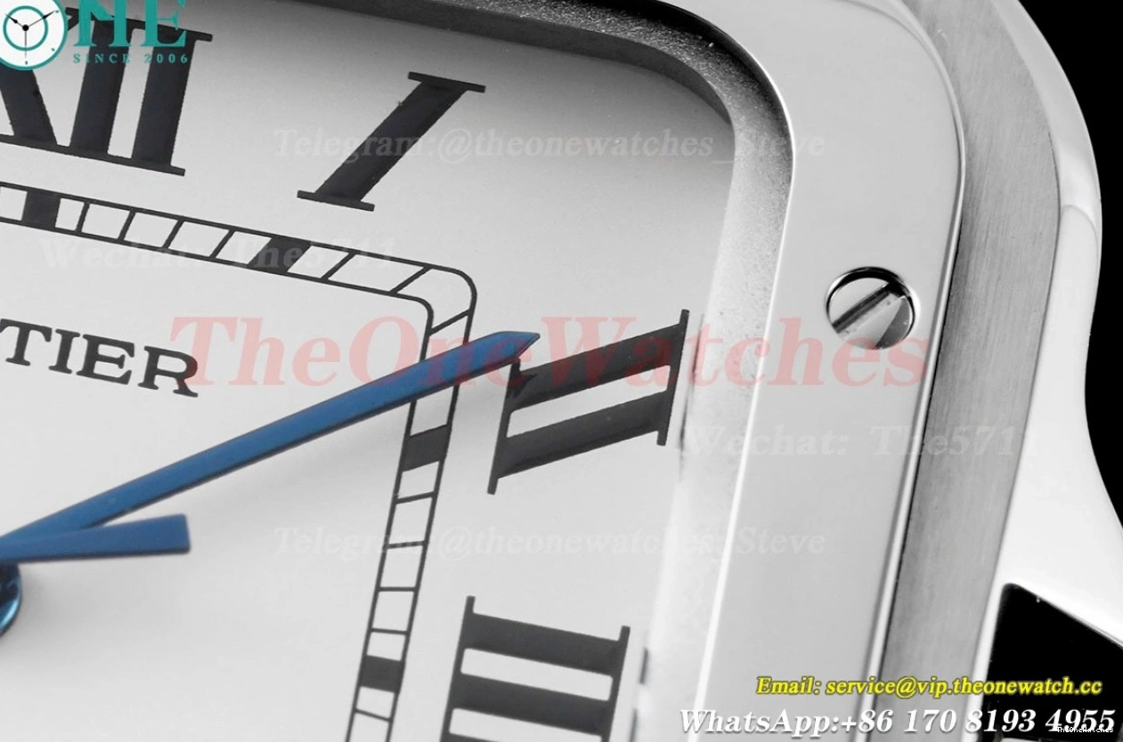 Santos MY9019 Rmn Cartier GF White SS XL 40MM De RU Mens 0412